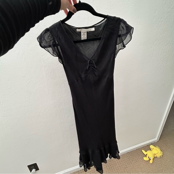 Vintage silk Max Studio midi ruffle dress size 0 - Picture 6 of 6